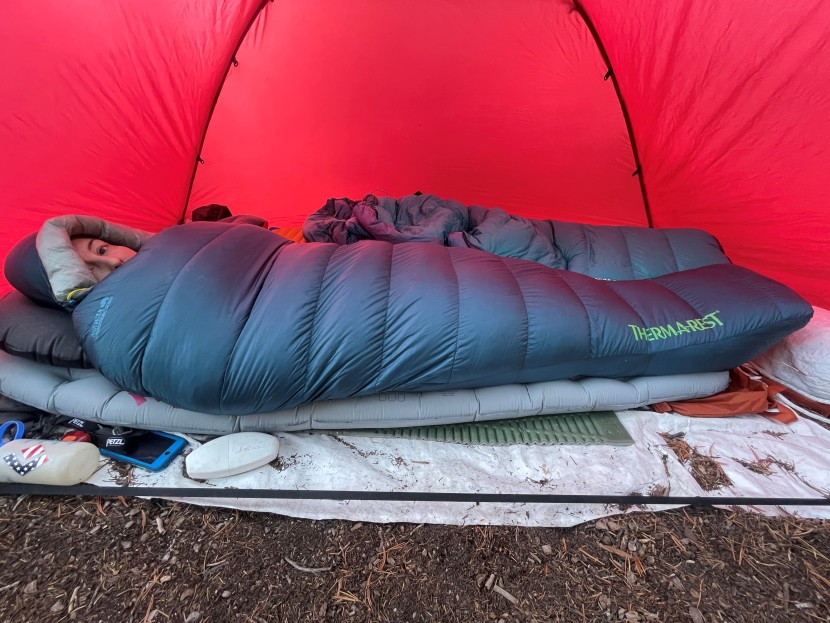 therm-a-rest hyperion 20 - the women's size small hyperion is a tight fit for our 5'5" tester...