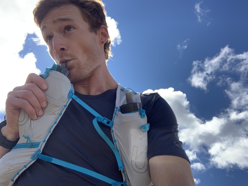 ultimate direction race vest 5.0 - the positioning of the soft flasks is also a little low on the...