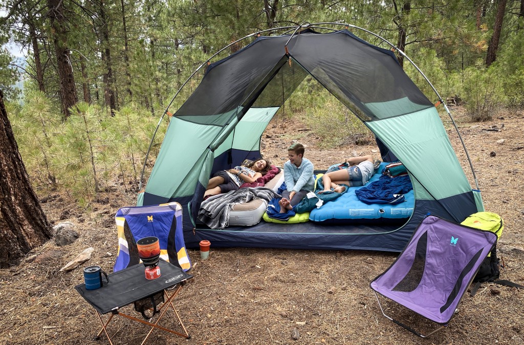 kelty wireless 6 - with both doors open, this tent is a delight to veg out in