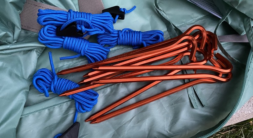 kelty wireless 6 - nice strong stakes, adequate guylines with lockers, and a great...