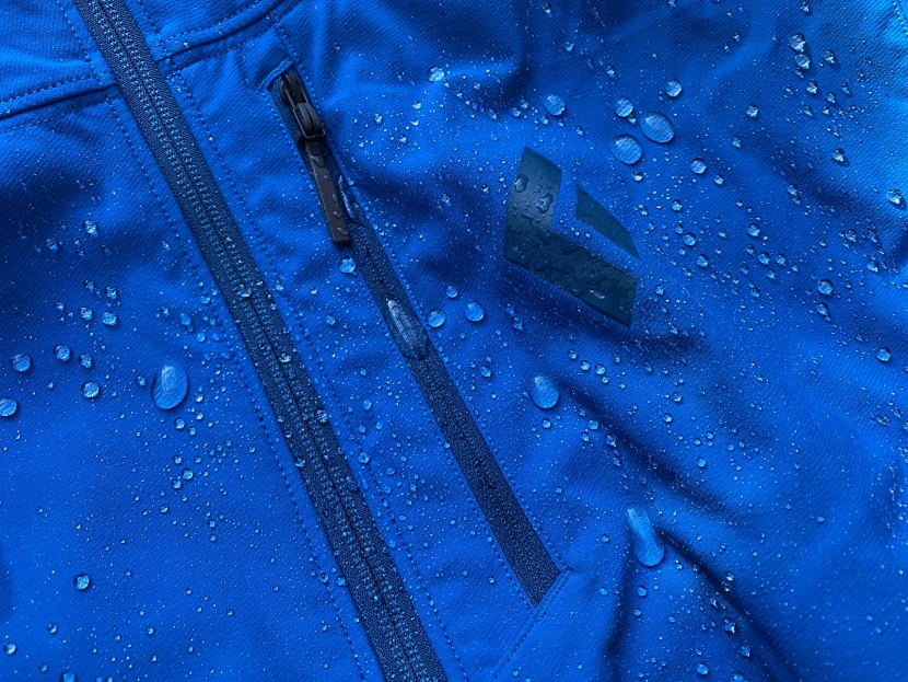 black diamond dawn patrol shell - the dwr treatment on the fabric sheds water, making this a good...