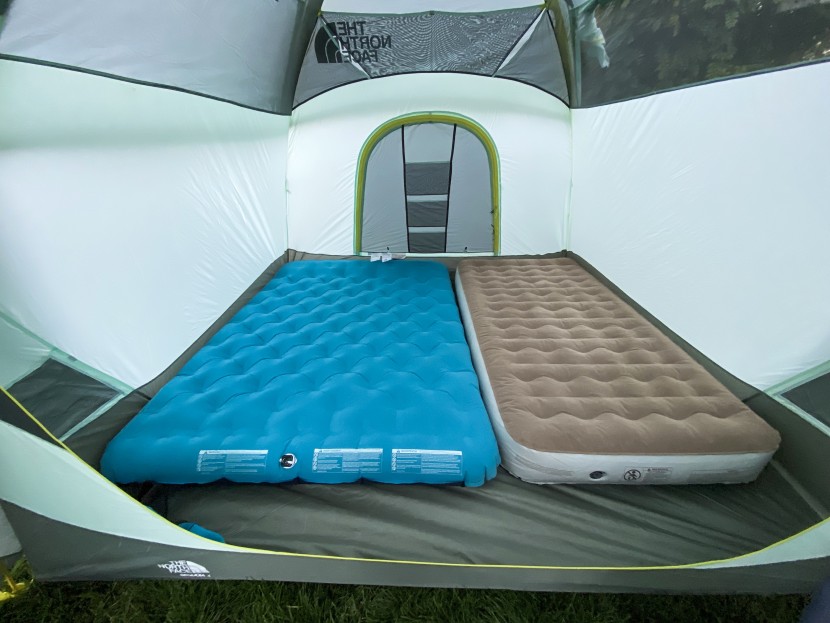 the north face sequoia 4 - one queen and one twin air mattress take up most of the floorspace...
