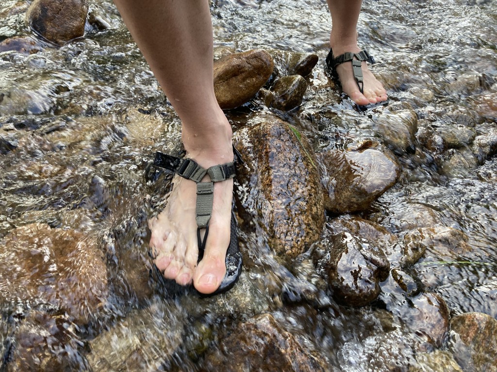 bedrock cairn adventure - wet rocks and stream crossings are no match for the tacky traction...