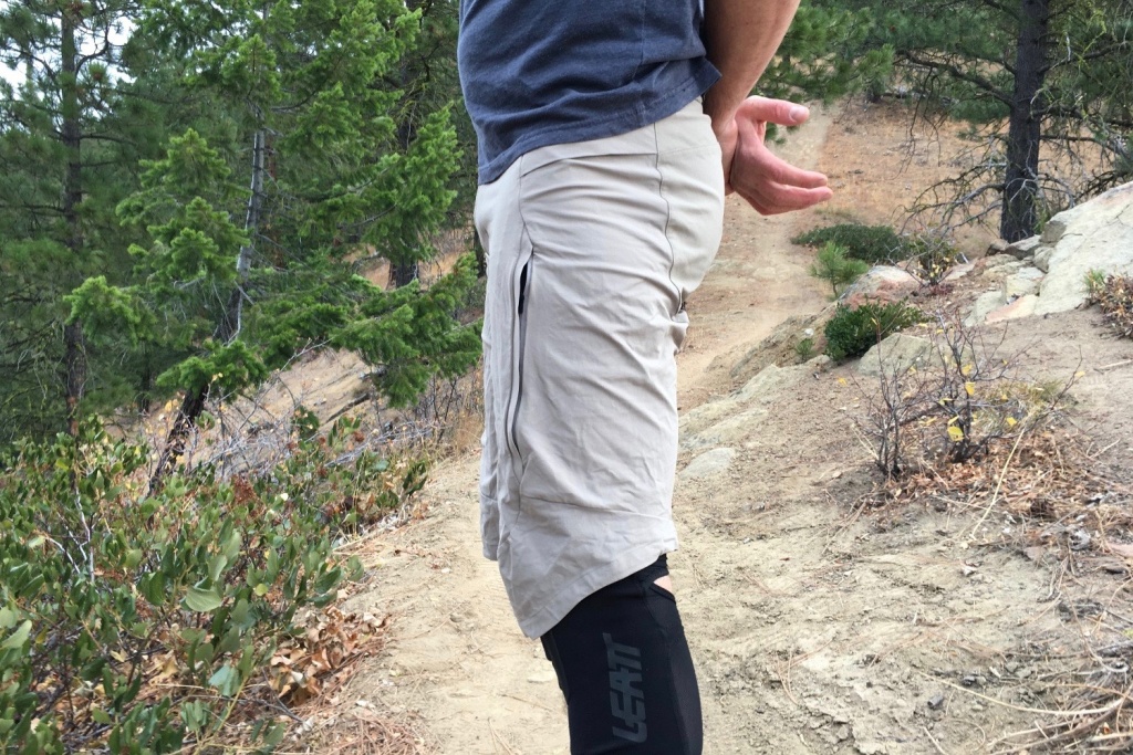 poc infinite all-mountain shorts - the hem is angled dramatically at the knee providing extra leg...
