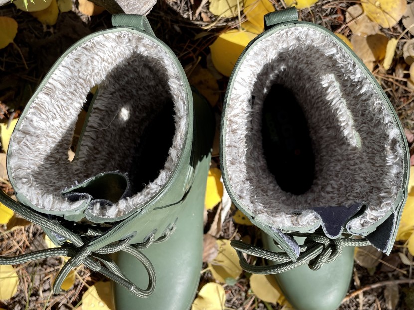 a closer look at the plush faux-fur lining.