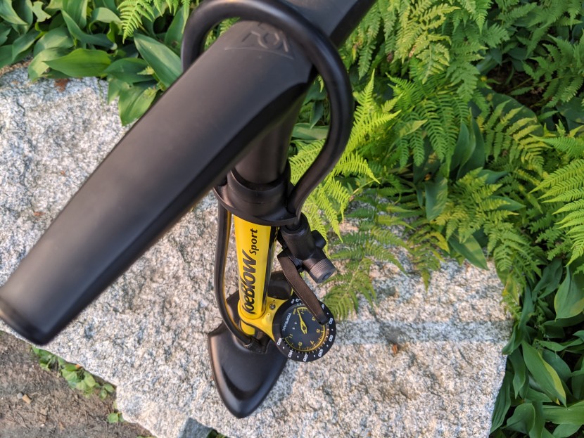 bike pump - a comfortable handle that's wide enough to hold and has a forgiving...