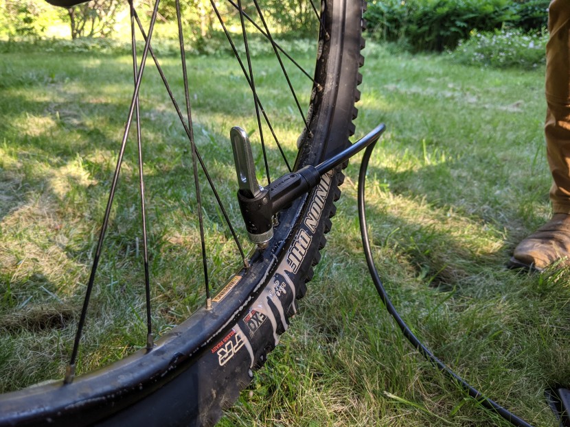 topeak joeblow booster - it's common to lose some sealant in the tube seating process.