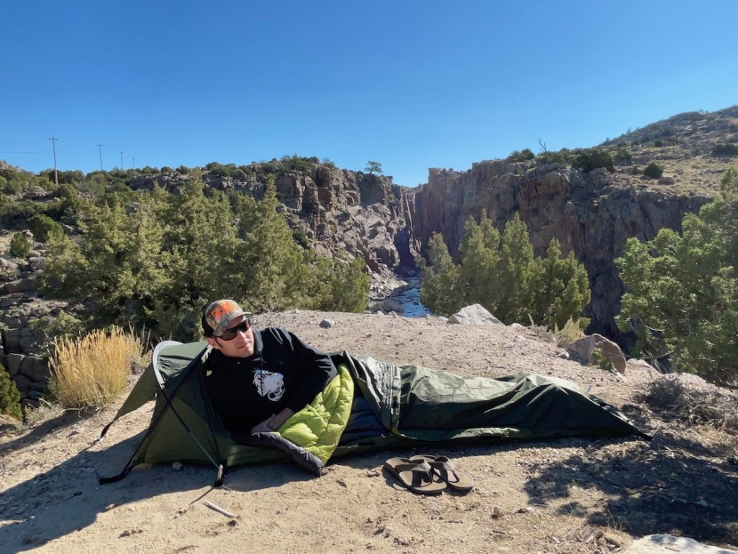 snugpak stratosphere - this bivy provides plenty of space, but is uncomfortably hot in this...