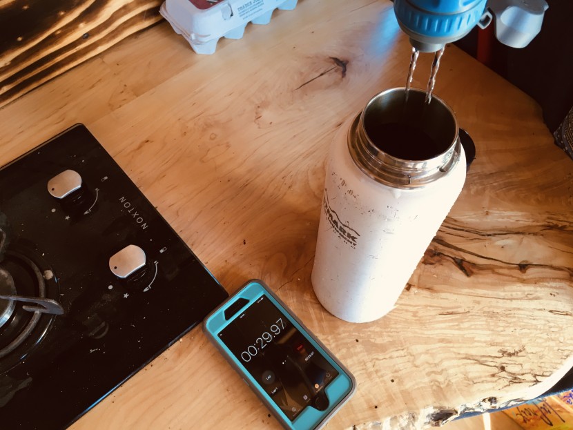 platypus quickdraw microfilter system - one of the many timed liters during our trip to indian creek. we...