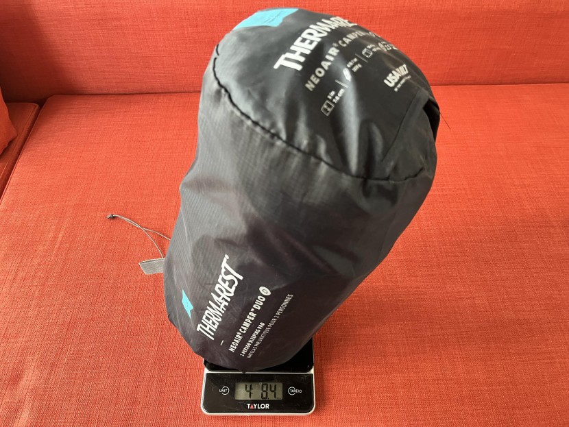 therm-a-rest neoair camper duo - at four pounds and eight ounces, this thing is quite heavy. its also...