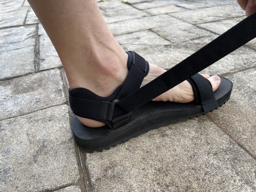 the main ankle strap is one of two adjustable locations on the teva...