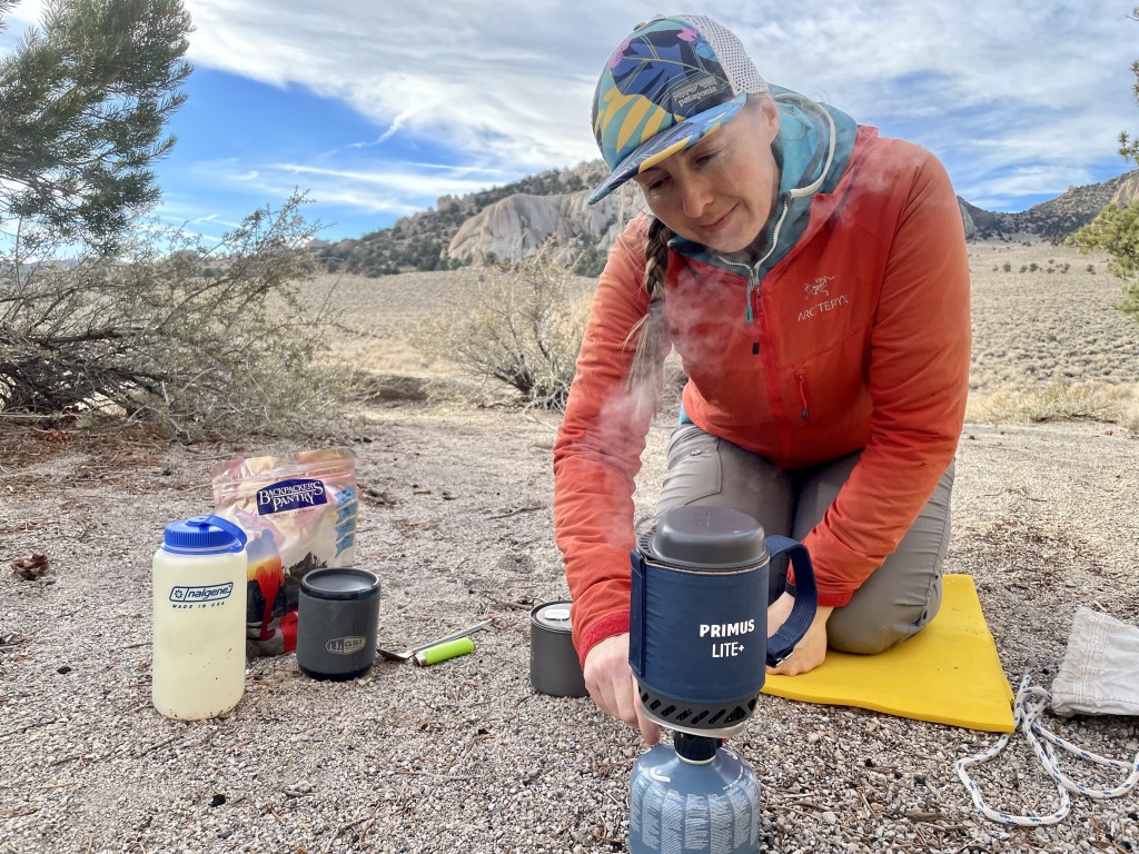 primus lite+ - the small pot of the lite+ is great for one hiker preparing a...