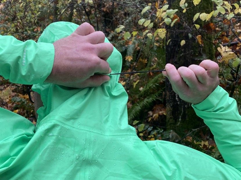 the north face flight lightriser futurelight - despite a minimal design, this model's hood cinches down nicely over...