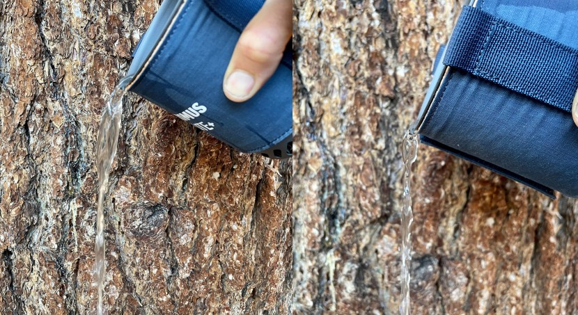 primus lite+ - pouring with the spout (left) and without (right). we did not notice...