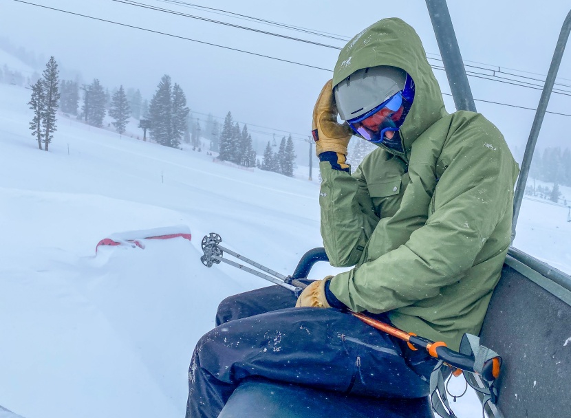 black crows ventus 3l gore-tex light - we struggled to seal the hood tightly with some helmets due to this...