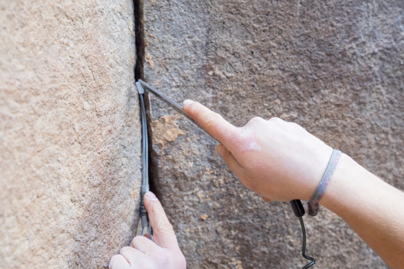 wild country pro key - the palm guard makes hitting stuck stoppers slightly more ergonomic.