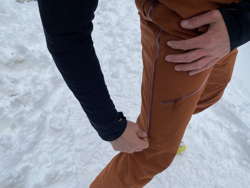 arc'teryx micon bib - waterproof zippers complete the weather resistance package, in...