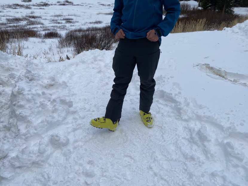 black diamond dawn patrol hybrid - the fit is wide through the thighs, then tapered and snug through...