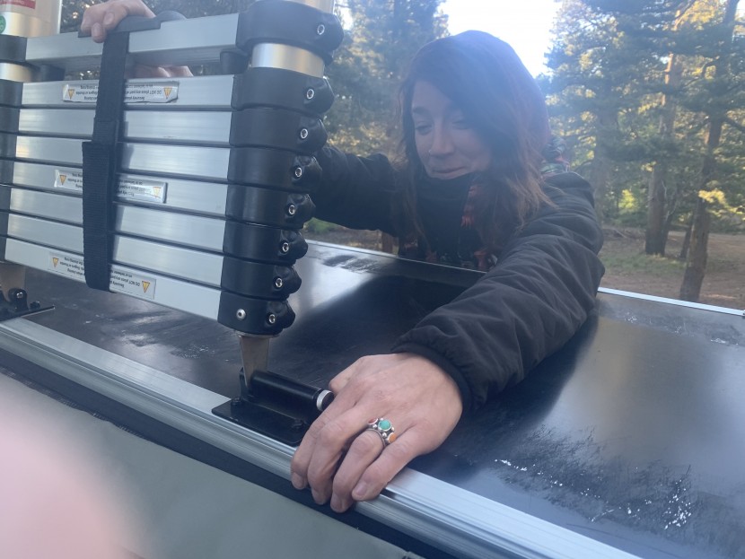 the quick-release clips that attach the ladder to the foothill are...