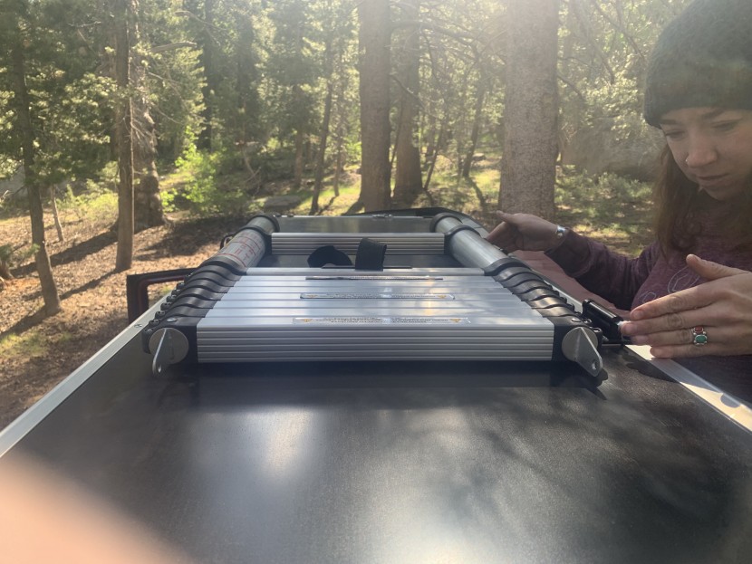 the ladder on the thule tepui foothill has to be detached and stowed...