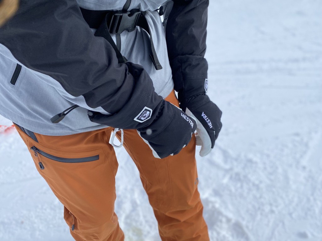 hestra army leather heli - the hestra heli in action, packing up pockets for a full day of...