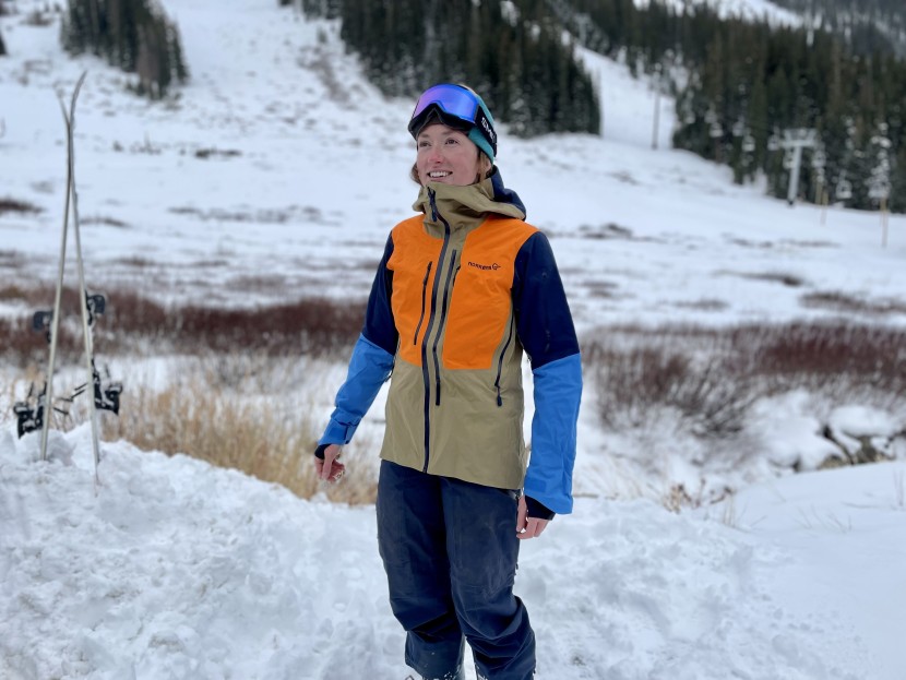 norrona lofoten gore-tex pro for women - we love the color blocking and longer tapered cut of the norrona...