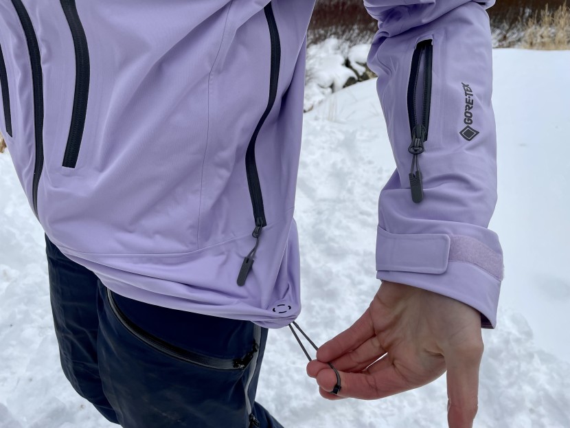 backcountry notchtop gore-tex active for women - the button and loop elastic hem cinching feature on the notchtop was...