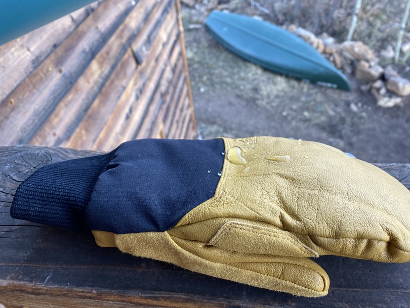 rei co-op guide insulated mittens - leather's water resistance is best right after a conditioning...