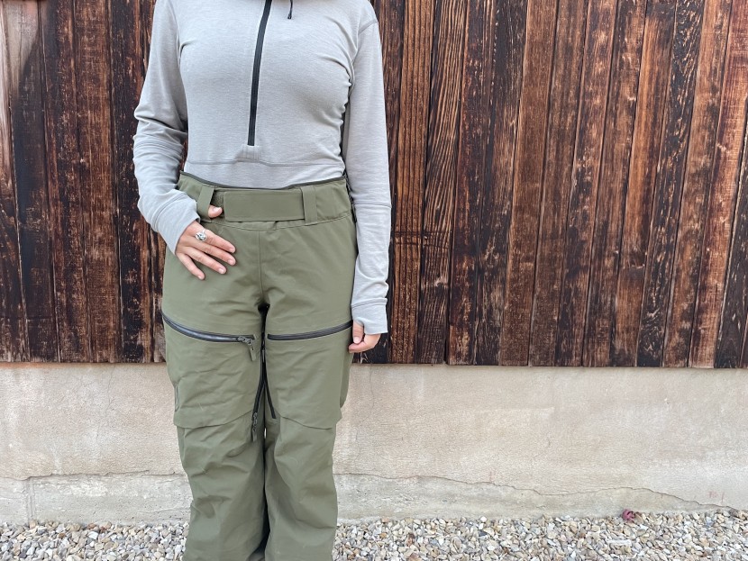 backcountry cottonwoods gore-tex bib for women - when the top portion is removed, the bibs convert into pants.