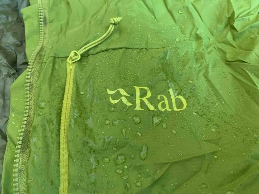 rab xenair insulated - the xenair beads off light precip but starts to soak through quickly.