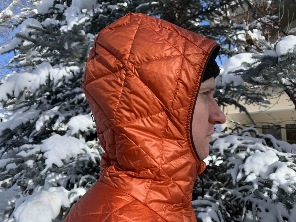 outdoor research helium insulated hoodie - the low-volume hood lacks any stretch, which can make it a pain to...