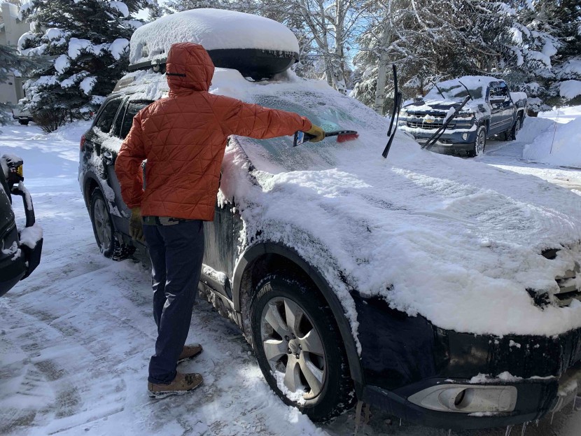 outdoor research helium insulated hoodie - the outer shell offers decent protection from things like snow drip...