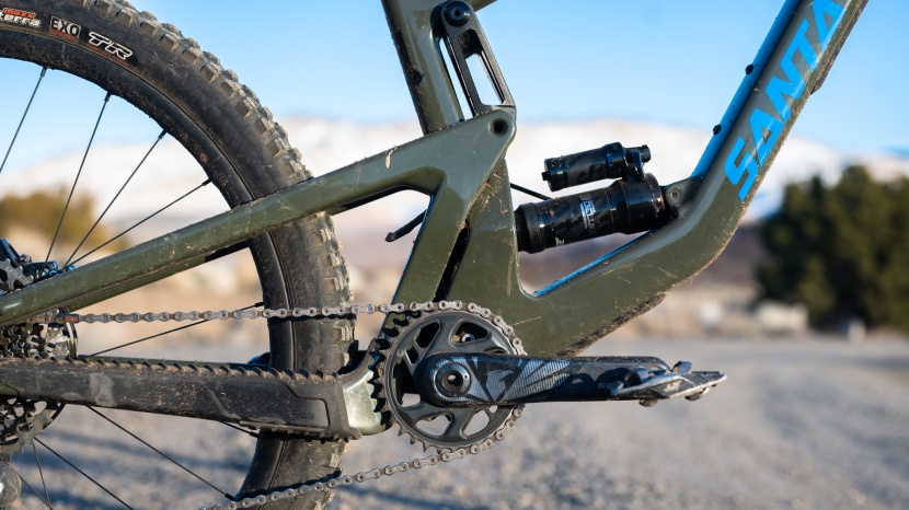 sram x1 carbon cranks bring a little extra bling to the drivetrain...