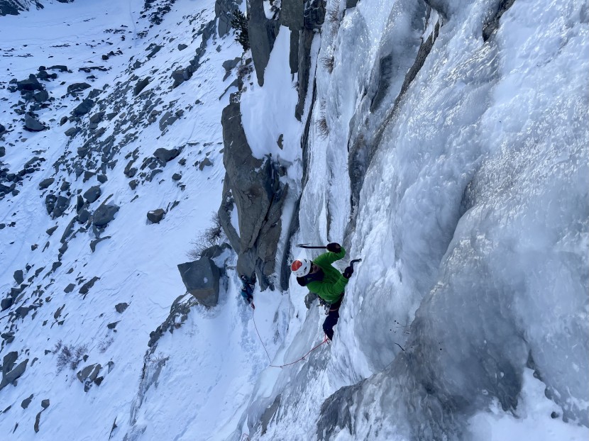 la sportiva g5 evo - this boot is a great choice for steep ice on a cold day.