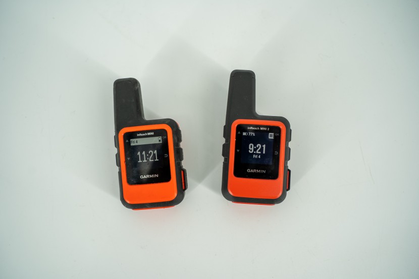 garmin inreach mini 2 - mini on the left, mini 2 on the right. the user interface was...