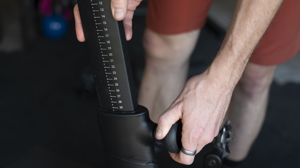 peloton bike+ - the bike+ has lots of adjustability so riders of varying heights can...