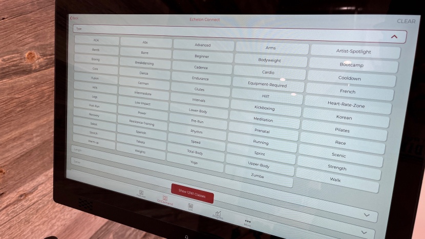 echelon connect ex-5s - no shortage of workout types on the echelon app. thankfully, the...