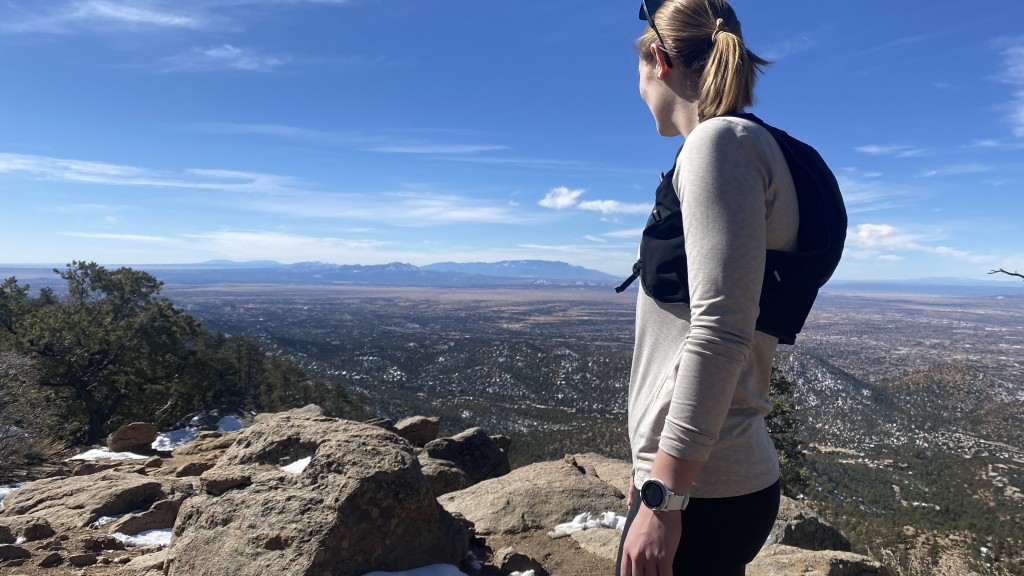 hiking gear - ellie topped out the major high point over santa fe, nm using the...