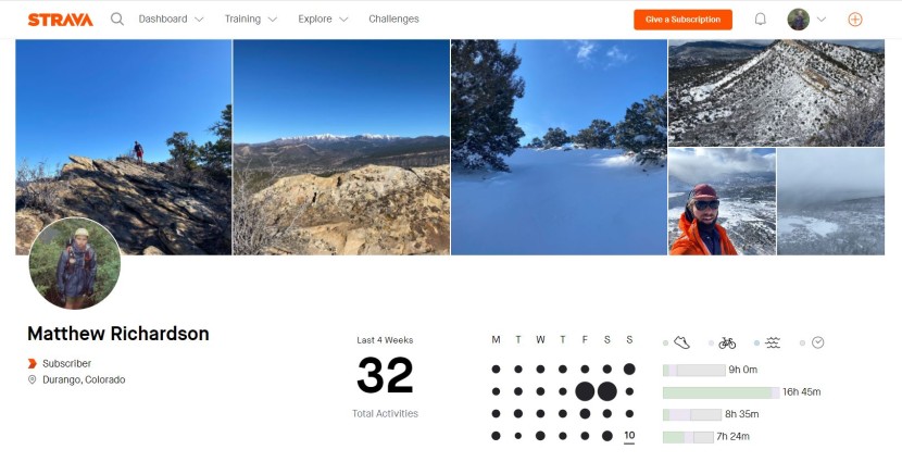 gps watch - a look at our lead testers strava profile.