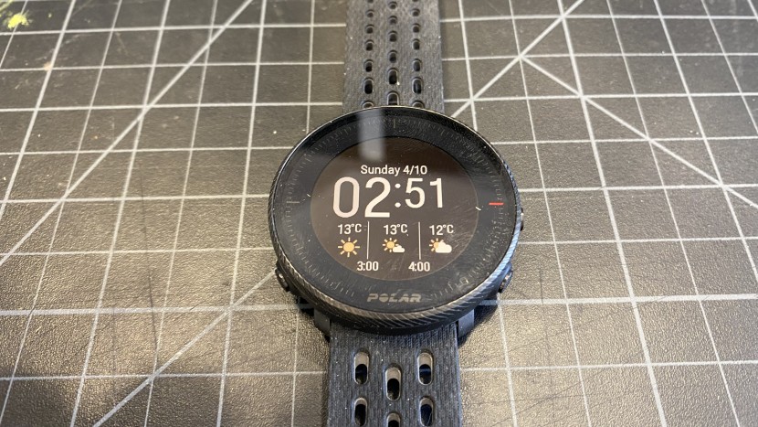polar vantage m2 - weather widgets provide a helpful glance at what you can anticipate...