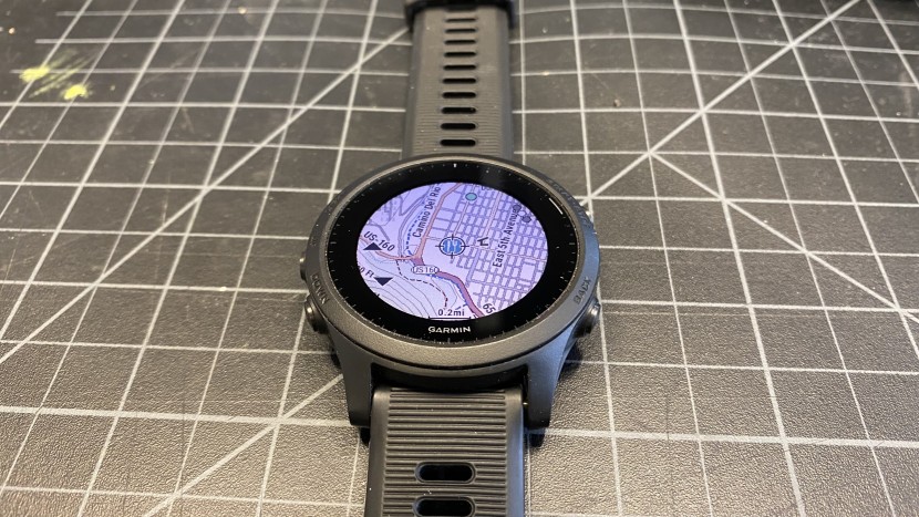 garmin forerunner 945 - navigation to nearby establishments is easy. once selected the map...