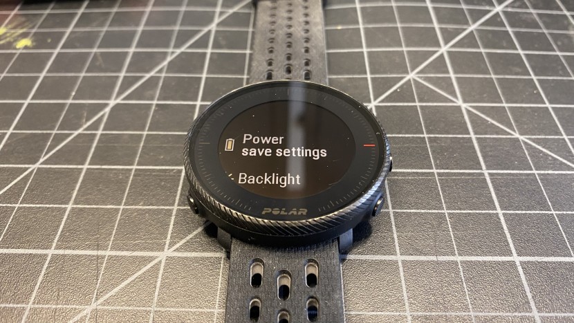 polar vantage m2 - power save settings are easily accessible when starting a workout -...