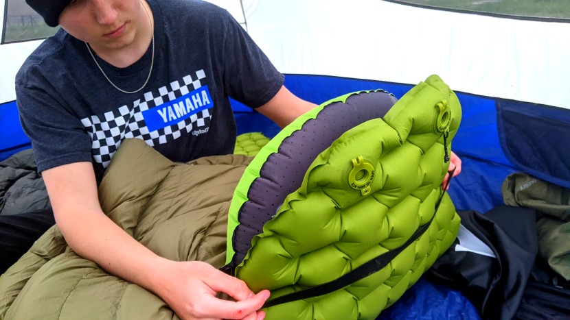 the sleeping pad strap will attach the pillow to any single-sized...
