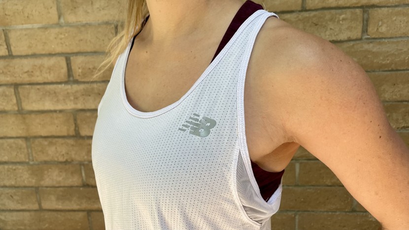 running shirt womens - the reflective logos and piping on the new balance impact run tank...