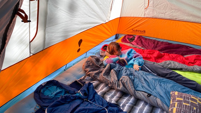 eureka copper canyon lx 6 - the large interior easily fits a twin, two singles, and then some.