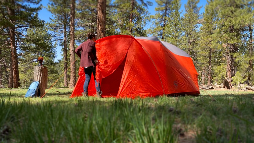 big agnes bunk house 6 - the front vestibule has a small built in awning thanks to the...