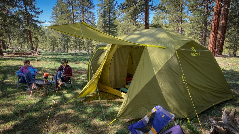 marmot limestone 8 - an awning ready vestibule adds a little extra shade or rain cover...