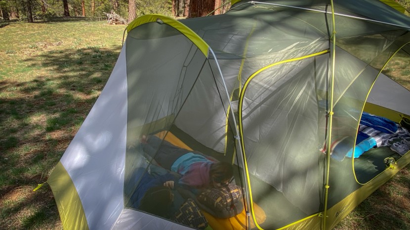 marmot limestone 8 - the additional room easily fits two kiddos and their gear.