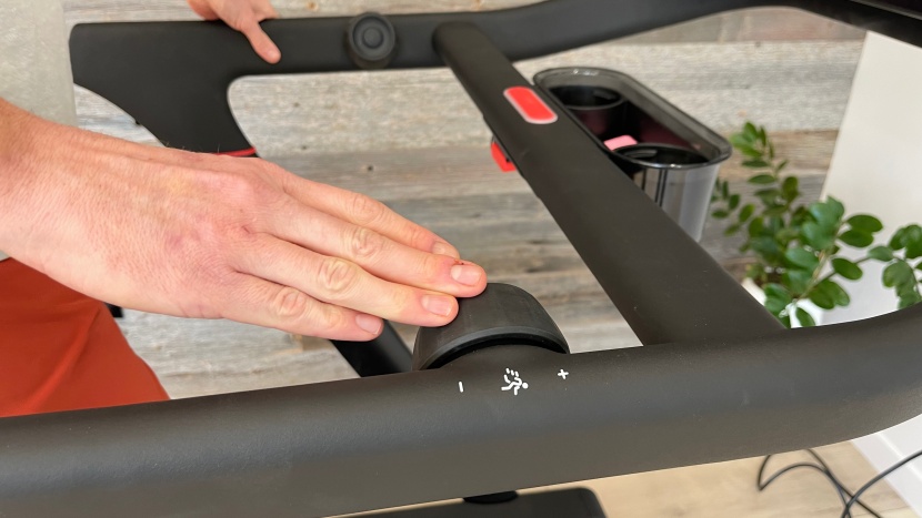peloton tread - the speed and incline adjustment knobs are excellent. adjusting...