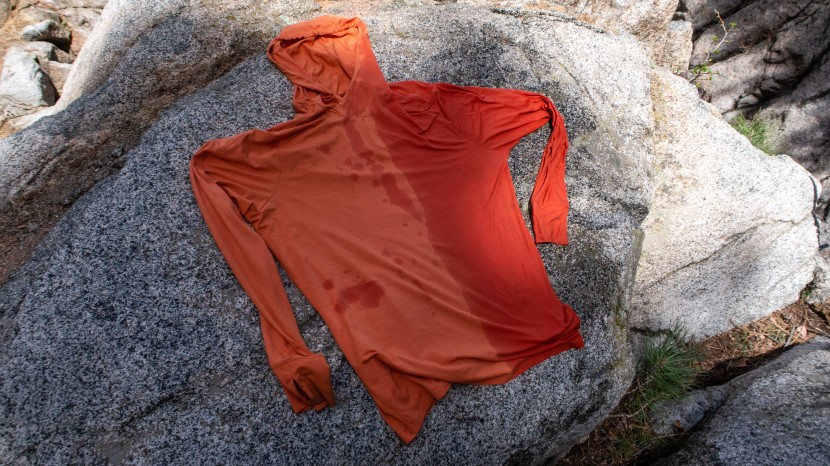rei co-op sahara shade hoodie - when wet, the shirt will change in tone fairly drastically, but we...
